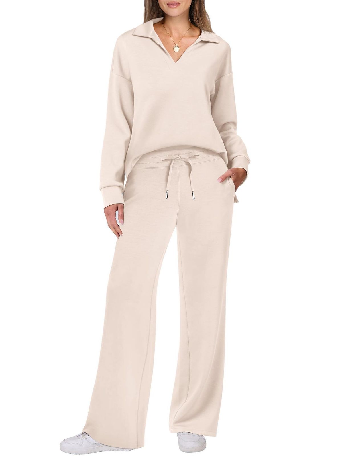 2025 European And American Autumn Winter New Fashion Casual Women's Sleeve Drawstring Solid Color Commuter Long_ecoleips.com