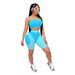 "Women's Summer Bandeau Two-Piece Set – Tight-Fitting Color Block Pant Outfit For Spring & Autumn"_ecoleips.com