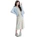 Autum New Korea Fashio Butterfly Embroidery Cardiga + Ice Silk Striped Tak Dress 2-Piece Set For Pregat_ecoleips.com