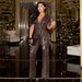 Women's clothing sexy deep v-neck sequined jumpsuit, fashionable sequined party style wide-leg pants for women_ecoleips.com