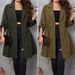 Women's Clothing Plus Size Clothes "Elegant Plus Size Mid-Length Coat With Suit Collar - Minimalist Solid Color Outerwear For Women"_ecoleips.com