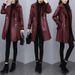 Women's Clothing Women's Faux Fur Leather Jacket Winter Coat – Stylish Oversized Belted Casual Outerwear In Red, Brown, Black (Plus Size XL-5XL)_ecoleips.com