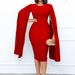Plus Size Women's Spring Pleated Round Neck Elegant Solid Color Bodycon Dress_ecoleips.com
