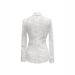Women's Clothing Elegant Lace Trim V-Neck Blazer For Women - Sheer Mesh Dressy Casual Jacket_ecoleips.com