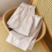 Women Pure Cotton Gauze Lounge Pants Soft Breathable Striped Pajama Bottoms Loose All Season Home Wear Trousers With Pockets_ecoleips.com