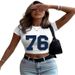 Summer Women's Casual Short Sleeve T-Shirt Crew Neck Printed Top European American Fashion Trend 2025_ecoleips.com