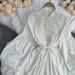 New Autumn Women's French Court Style Dress With Doll Collar, Lace Bow Tie, Lantern Sleeves, And Pearl Buttons_ecoleips.com