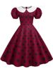 Summer Women Pink Polka Dot Elegant Party Dress Retro Vintage 50s 60s Pin Up Rockabilly Dress Casual Robe Femme_ecoleips.com