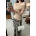 ng2510292 Summer New High-End Design Cross-Shoulder Short-Sleeve T-Shirt 2026 Spring Slim-Fit Off-Shoulder Women's Top_ecoleips.com