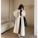 Oversized Longline Knit Cardigan | Thick & Cozy V-Neck Open Front Sweater For Women In Cream/Charcoal/Taupe_ecoleips.com