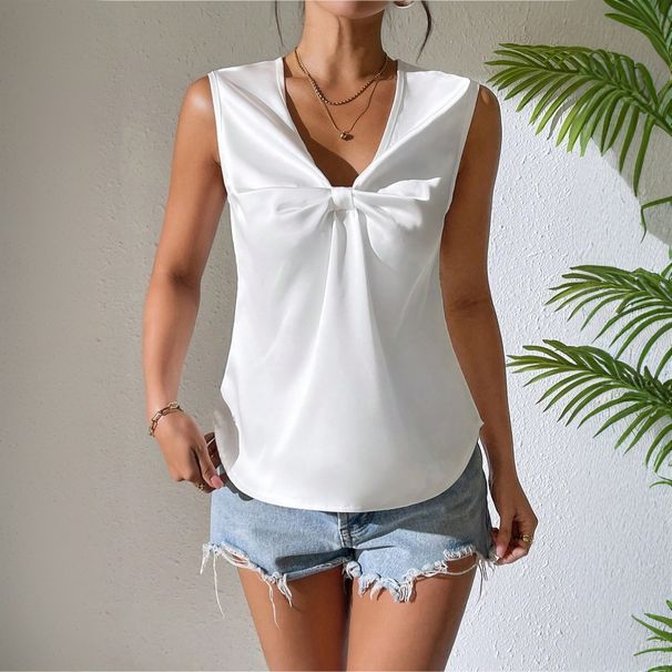 Voya Hot Selling And Popular Women's Clothing, Versatile And Minimalist T-shirt, 2026 Spring/summer New Fashion Commuting Sleeveless Top_ecoleips.com
