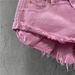 Low Waisted Pink Denim Shorts for Women Summer 2026 Style Exposed Pockets Wide Leg a Line Hot Pants Hot Girl Look_ecoleips.com