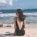 Women's Clothing Internet Celebrity Swimsuit Female One Piece Sexy Backless Bikini Swimsuit New Black Belly Covering Hot Spring Swimming_ecoleips.com
