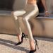 Shimmer High-Waist Yoga Pants With Adjustable Foot Straps – Ultra-Stretchy Workout Leggings In Black, Nude & Green_ecoleips.com
