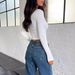 Women's Clothing New Y2K Slim Fashion Threaded Pit Long Sleeved Button T Shirt_ecoleips.com