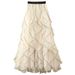 Elegant Wave-Patterned Chiffon High-Waist A-Line Skirt With Ruffled Hem - Versatile Midi Skirt For Women_ecoleips.com