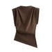Summer Asymmetrical Strapless Top for Women Sexy Fashionable European American Style with Decorative Shoulder Pads Simple Pleated Design_ecoleips.com