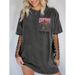 European Size Women's Pure Cotton EZwear T-Shirt Letter Print Western Style Crew Neck Top_ecoleips.com