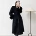 Luxury Wool Blend Trench Coat With Detachable Fox Fur Collar - Elegant Long & Short Women's Overcoat For Fall Winter (Black, Grey, Beige, Brown)_ecoleips.com