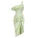 Women's Clothing New One Piece Swimsuit Green One Shoulder Elegant Retro Swimsuit Suit For Women_ecoleips.com