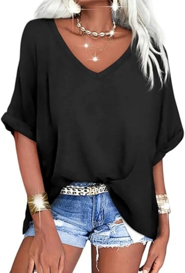 2024 European And American Cross-Border Trade Summer New Women's Plus Size Casual Short Sleeve Loose T-Shirt Top_ecoleips.com