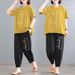 Women's Summer Two Piece Set Tummy Covering Loose Fitting Slimming Casual Sporty_ecoleips.com
