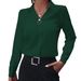 Verve Commuting Women's Versatile Simple Solid Color Long Sleeve Mid-Length Plus Size Shirt_ecoleips.com