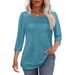 2026 Cross-border European American Women's Autumn And Winter Round-neck Three-quarter Sleeve Top With Chest_ecoleips.com