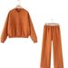 Women's Clothing hot selling zippered pilot jacket, sweatshirt, elastic waist trousers suit_ecoleips.com