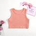 2023 European American Short-style Tank Top, Southeast Asian And African Girls' Camisole, Solid Color Children's Inner_ecoleips.com