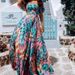 Summer Sexy Bandeau Print Maxi Dress Women's Cross-Border European American Style Clothing_ecoleips.com