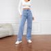 High Waisted plus Size Women's Jeans Light Blue Loose Fitting Wide Leg Straight Leg Pants for European And American Market_ecoleips.com