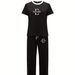 Women's Clothing Women's Color Block Design Comfortable Casual Suit Set Letter Print Summer Fashion For Formal & Casual For Women_ecoleips.com