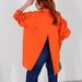 Solid Color Personality Street Style Spring Autumn Long Sleeve Loose Split Shirt Fashionable Women's Clothing_ecoleips.com