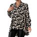 2026 New Fashionable European And American French Style Women's Long Sleeve Semi-High Collar Printed Slim-Fit Elegant_ecoleips.com