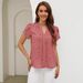 Women's V Neck Heart Petal Sleeve Shirt European American Style Summer Top_ecoleips.com
