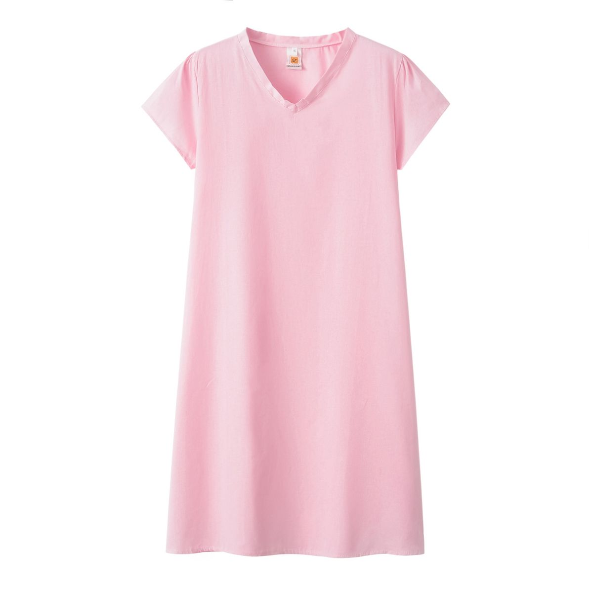 2024 New Popular Eleven Color Eight Size Solid Short Sleeve V-Neck Dress_ecoleips.com