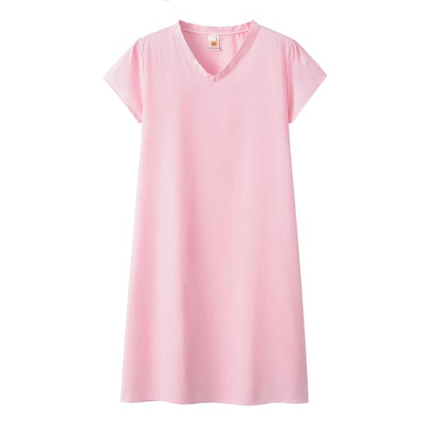 2024 New Popular Eleven Color Eight Size Solid Short Sleeve V-Neck Dress_ecoleips.com