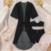 Sexy 3-Piece Swimsuit Set With Long Sleeve Cover-Up - Trendy Bikini & Rashguard For Beach, Pool & Summer Vacation_ecoleips.com