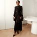Women's European American Style High Neck Slimming Long Dress Lantern Sleeve A-Line Skirt Sweet Fresh Style for Autumn_ecoleips.com