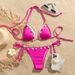 Verve 2025 New Women's Swimsuit Shell Beach Sexy Halter Tie Strap Swimming Bikini_ecoleips.com