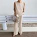 Women's Summer Casual Two-Piece Set Sleeveless Wide Leg Pants Style Loose Fit Solid Color Trendy_ecoleips.com