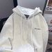 American Retro Hooded Cardigan Sweater Women's Korean Niche Lazy Style Zipper Jacket Korean Version Loose_ecoleips.com