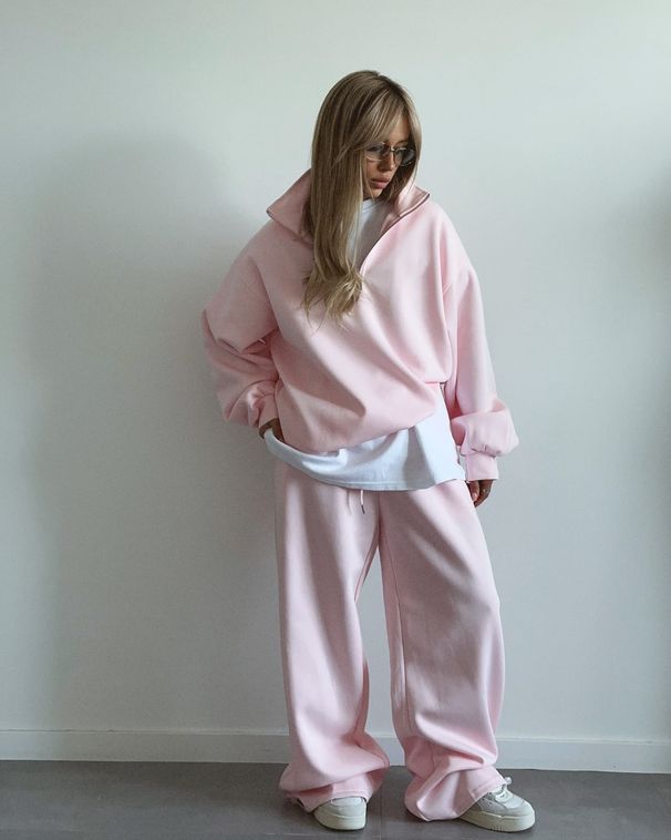 Oversized Drop Shoulder Hoodie & Drawstring Jogger Set – Long Sleeve Casual Lounge Two-Piece Outfit (White, Grey, Pink, Navy, More)_ecoleips.com