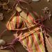 2025 New European And American Color Matching Jacquard Sexy Drawstring Swimsuit Bikini_ecoleips.com