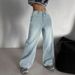 American Retro Washed Distressed Wide-leg Jeans For Women, New Summer Style, High-waisted, Straight Cut, Slimming,_ecoleips.com