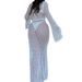 Women's Clothing Long Sleeved Tops With Straps One Piece Strappy Maxi Skirt Sunscreen Beach Skirt Suit_ecoleips.com