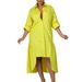 C8581 Summer New Fashion Loose Long-Sleeve Irregular Mid-Length Solid Color Plus Size Foreign Trade Dress_ecoleips.com