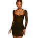 Cross-border European And American Women's Fashion 2026 New Mesh Fishbone Long-sleeve Halter Neck Stylish_ecoleips.com