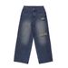 Women's Clothing Retro Street Style Ripped Jeans For Women, Summer New Style, High Waisted, Slimming, Thin Wide Leg Pants._ecoleips.com